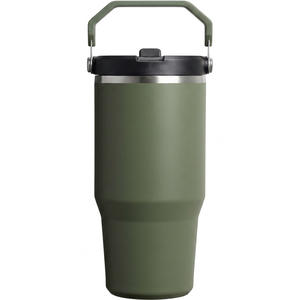 Custom Logo 20oz 30oz 304 Stainless Steel Double Wall Vacuum Tumbler Handle for Leakproof Travel 6-12 Hours Thermal - Product Image 1