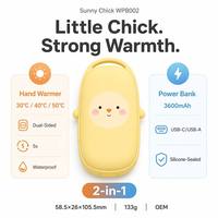 Calentador de Manos 2 en 1 con Banco de Energía de 3600mAh, Temperatura Inteligente de 30-50°C, Calor de Doble Cara, Tecnología GaN, Carga Rápida 5s USB-C, Aleación de Aluminio, Personalizable OEM