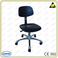 Chaise antistatique industrielle en vinyle et cuir pour salle blanche, hôpital, laboratoire, avec roulettes, réglable