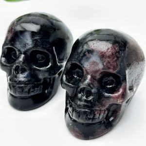 หัวกะโหลกหินออบซิเดียนสีแดงธรรมชาติคุณภาพสูง ขายส่ง สำหรับของขวัญบำบัดทางจิตวิญญาณ ตกแต่งบ้าน ตกแต่งสำนักงาน - Product Image 6