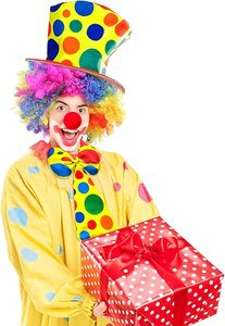 Gran oferta, sombrero de copa de payaso de lunares Multicolor para Halloween, suministros de vestir de payaso, conjunto de accesorios de disfraz de circo de Carnaval - Product Image 5