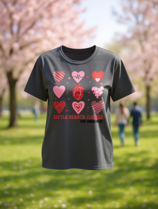 T-shirt da donna per la sensibilizzazione sulle malattie cardiache, a maniche corte, girocollo, con design a cuore cartoon, per primavera/estate, casual, lavabile in lavatrice - Product Image 2