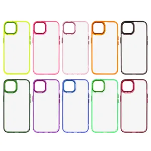 Colorful Acrylic Electroplated Camera Ring Cell Phone Case for iPhone for Samsung