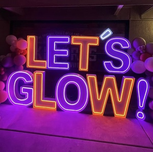 Lettres lumineuses LED autoportantes de 4 pieds, Let's Glow, lettres géantes pour la décoration d'événements, de fêtes, de mariages, de photomaton - Product Image 2