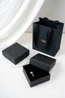 Boîte à bijoux en carton rigide avec couvercle et base, personnalisable avec logo, pour cadeau de demoiselle d'honneur, emballage de bijoux de fiançailles, vente en gros