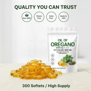 Capsule di Olio di Origano e Olio di Semi Neri, 300 Capsule, Integratore Erboristico per Adulti, Supporto Immunitario, Salute Digestiva, Fegato/Stomaco - Product Image 6