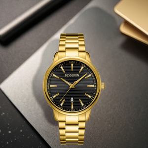 For Besseron Luxury Unisex <b>Quartz</b> <b>Watches</b> Custom Logo Stainless Steel Wristband Crocodile Japan Movement New Factory Direct Busi - Product Image 1