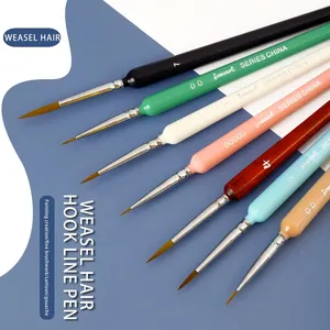 11 Modelos <span class=keywords><strong>de</strong></span> Pinceles <span class=keywords><strong>de</strong></span> Gancho con Mango <span class=keywords><strong>de</strong></span> Abedul para Acuarela, Óleo, Dibujo, <span class=keywords><strong>Pelo</strong></span> <span class=keywords><strong>de</strong></span> Comadreja Extra Fino y Suave, Pincel Pintado a Mano para Gouache y Pintura Acrílica - Product Image 3