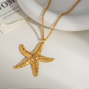 Waterproof Non Tarnish Jewelry 316L Stainless Steel Base 14k 18k PVD Gold Plated Charm <b>Seashell</b> <b>Necklace</b> for Women - Product Image 3