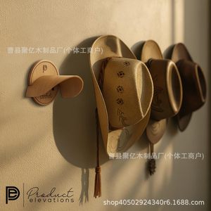 Solid Wood <b>Hat</b> Rack Rectangle <b>Standing</b> Type Durable Wall Hooks For Entryway Organization - Product Image 3