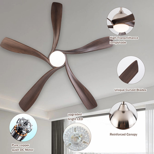 56 inch cao CFM Quạt trần Dimmable LED Đèn yên tĩnh DC động cơ hiện đại quạt trần với ánh sáng - Product Image 2