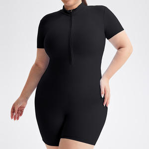 Body de sport noir haut de gamme à col en V pour <span class=keywords><strong>femme</strong></span> Combinaison taille haute coupe ajustée avec tissu fin pour le yoga et l'équitation - Product Image 6
