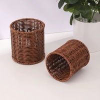 Panier en rotin PP tressé à la main de qualité alimentaire, écologique et durable, porte-couverts étanche pour couteaux, fourchettes et baguettes, pour la maison et la cuisine
