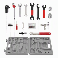 Kit d'outils de réparation multifonction 44 pièces pour VTT et vélo de route : démonte-chaîne, extracteur de manivelle, clé de boîtier de pédalier, démonte-cassette, trousse de réparation de pneus