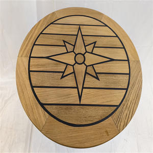 ท็อปโต๊ะไม้สักทรงกลมลายดาว ขนาดเส้นผ่านศูนย์กลาง 500/650/795 มม. วัสดุ EVA ทนทาน อุปกรณ์เสริมทางทะเลสำหรับเรือยอชท์ รถบ้าน และการใช้งานทางทะเล - Product Image 1