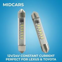 Ampoule LED Sv7 ultra-mince 7 mm, double face 31-42 mm, 12V 24V large tension, non polarisée, type Festoon, pour pare-soleil et miroir de maquillage (amélioration)