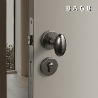 Poignée de porte ovale en bronze antique rétro, forme d'œuf, silencieuse, serrure de porte vintage pour hôtels, porte en bois