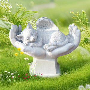 Özel el yapımı el-boyalı anıt melek kedi eller reçine heykelcik ev dekorasyon heykeli için Pet hatırlama - Product Image 3