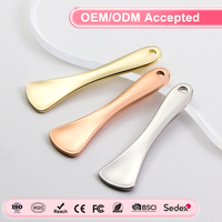 Cuillère cosmétique en métal avec logo personnalisé, mini outil de beauté pour l'application de crème pour les yeux