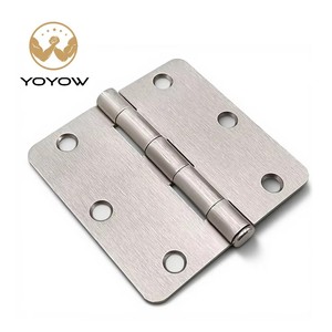 Satin Nickel Brushed Cold Rolled Steel Modern Furniture Inner Door Hinge 3.5 Inch Rounded <b>Corners</b> for Bedroom <b>Cabinet</b> Interior - Product Image 3