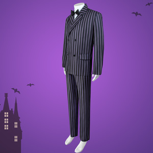 Haute qualité le personnage de la <span class=keywords><strong>famille</strong></span> <span class=keywords><strong>Addams</strong></span> Gomez <span class=keywords><strong>Addams</strong></span> Cosplay Costume noir Costumes pour adultes fête carnaval Halloween - Product Image 4