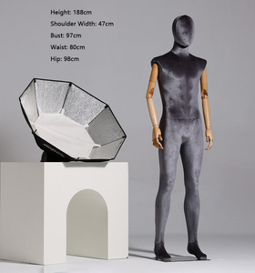 Maniquíes de Exhibición al por Mayor, Maniquíes Masculinos con Brazos Flexibles de Madera, Maniquí de <span class=keywords><strong>Cuerpo</strong></span> <span class=keywords><strong>Entero</strong></span> de Lino para Exhibición de Ropa - Product Image 4