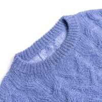 AiNear Vente en gros Logo personnalisé Design Oem & Odm Automne Pull en laine mohair tricoté au crochet à manches longues et col ras du cou pour hommes