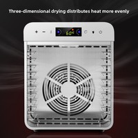 Déshydrateur alimentaire désodorisant en acier inoxydable, machine à fruits secs pour boulangerie, séchoir compact avec ventilateur de chauffage, minuterie 12/24 heures, 220V/110V