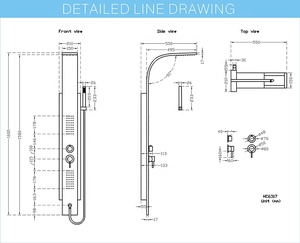 Panel de <span class=keywords><strong>Ducha</strong></span> de Lluvia Montado en la <span class=keywords><strong>Pared</strong></span> con Válvula de Cerámica Negra de Acero Inoxidable 304, con Chorro de Masaje, para Uso en Hoteles - Product Image 6