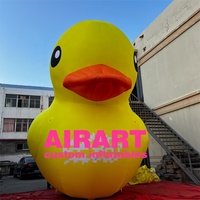 Canard géant gonflable de dessin animé jaune avec impression