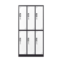Casier de rangement pour vêtements de travail, casier en acier pour l'école, armoire à 6 portes en acier