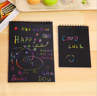 Kit d'art DIY : Cartes à gratter magiques arc-en-ciel en papier pour loisirs créatifs