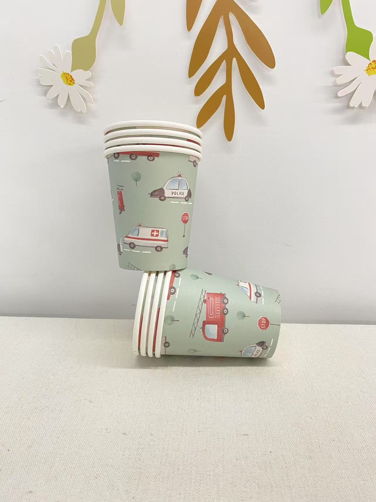 Vaso de papel azul de 9 oz * 8 piezas