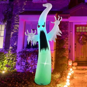 Décorations de jardin gonflables d'Halloween personnalisées en gros, fantôme effrayant de 1,80 m avec yeux rouges et LED colorées intégrées, 110 V - Product Image 6