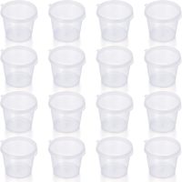 Gobelet à sauce jetable en plastique PP écologique et biodégradable, à paroi simple, 30 ml (1-4 oz), avec couvercle articulé transparent pour sauces et condiments