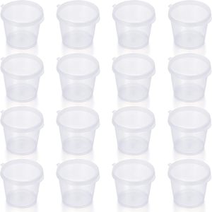 Vasos Desechables de Plástico PP Ecológicos y Biodegradables de 30 ml (1-4 oz) con Tapa, Pequeños y Mini, para Salsas y Condimentos - Product Image 1