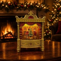 Boîte à musique de Noël en polyrésine illuminée par LED multicolores clignotantes, personnalisée avec la mélodie, scène de ballet tournante, danseuse, 8 chansons de Noël