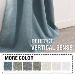 Cortinas con ojales con aislamiento térmico Cortinas de ventana de arpillera de lino texturizado primitivo 100% Cortinas opacas para la sala de estar - Product Image 5