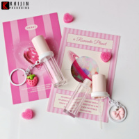 Tubes de brillant à lèvres vides rose 6 ml pour marque privée, flacons d'huile à lèvres vides, tubes de gloss à lèvres, tubes de baume à lèvres avec anneau en silicone et pendentif