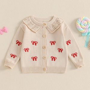 Ouvert avant bouton laine tricots manteau pour bébé filles à manches longues <span class=keywords><strong>Cardigan</strong></span> pull pour enfant en bas âge hiver automne fleurs imprimer printemps - Product Image 6