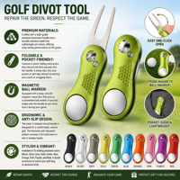 Outil de réparation de divots de golf pop-up avec fourche et clip pour golfeurs – Accessoire d'entraînement