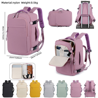 Sac à dos pour ordinateur portable de voyage d'affaires en nylon imperméable 2025, fermeture éclair en polyester, ouverture à plat à 180 degrés, design unisexe, logo personnalisé