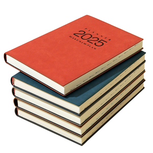 A5 Business Gift Custom Logo Embossed Hardcover Leather Eco Friendly Premium Waterproof 2025 Agenda Notebook <b>Journal</b> Planner 80 - Product Image 1