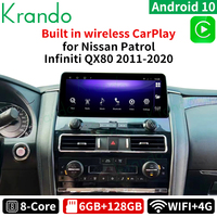 Krando Tesla Android Autoradio Gps Voiture Auto Lecteur Multimédia Carplay Unité Principale pour Nissan Patrol Y62 Infiniti QX80 2010 - 2018