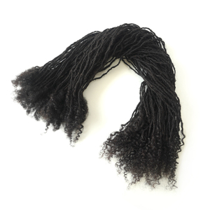 KAMA, venta al por mayor, 100%, extensiones de cabello humano Remy brasileño, extensiones de Rastas, extensión de enclavamiento, Microlocs de cabello humano con extremos rizados - Product Image 6