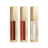 Vente en gros de gloss à lèvres hydratant, huile à lèvres liquide, rouge à lèvres liquide, en tube doré, fini velours satiné mat, résistant à l'eau, marque privée, faible MOQ 100