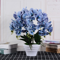 Fleurs d'Orchidées Artificielles en Latex de Bonne Qualité, Toucher Réel, Grandes Orchidées en Pot pour Décoration Intérieure