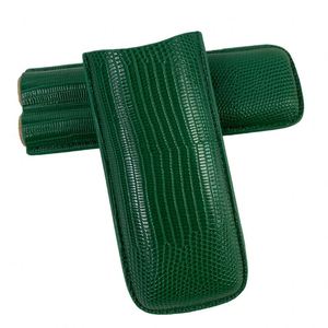 Estuche portátil de cuero marrón para puros y caja humidificadora - Set de viaje con cilindro para puros - Product Image 3