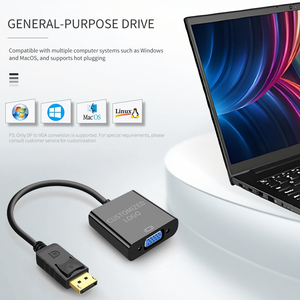 Conector macho DisplayPort chapado en oro a <span class=keywords><strong>VGA</strong></span> Adaptador de conector hembra de 15 pines Material DisplayPort a convertidor <span class=keywords><strong>VGA</strong></span> 20 cm 1080P - Product Image 3
