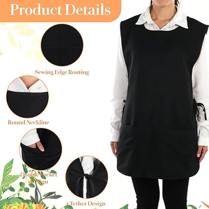 Tablier de travail personnalisé avec logo, veste uniforme, cape, tablier de ménage, tablier de cuisine, de pâtisserie, de styliste avec 2 poches - Product Image 2